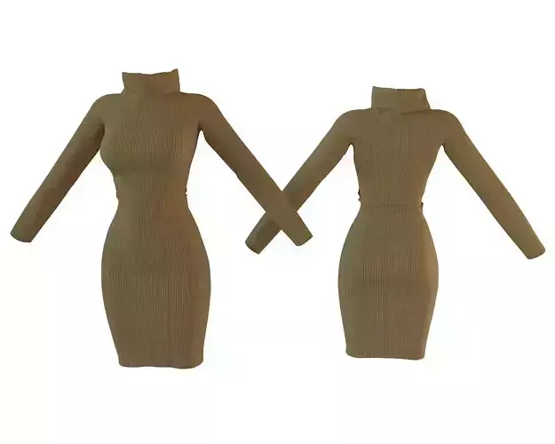 Stylish Designer Women Jumper Dress 3D model 3D model