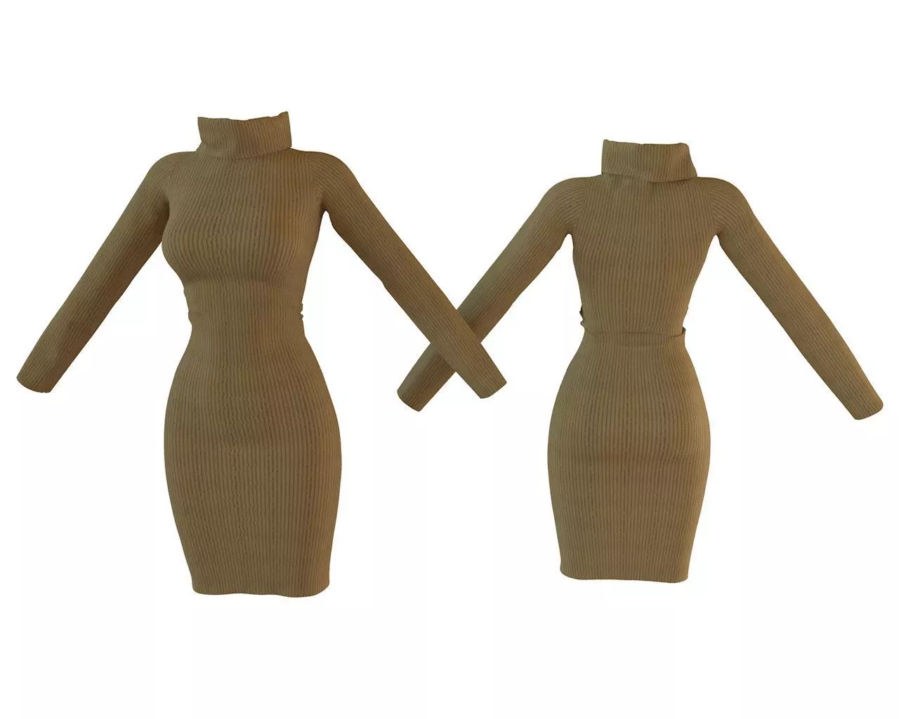 Stylish Designer Women Jumper Dress 3D model 3D model_0