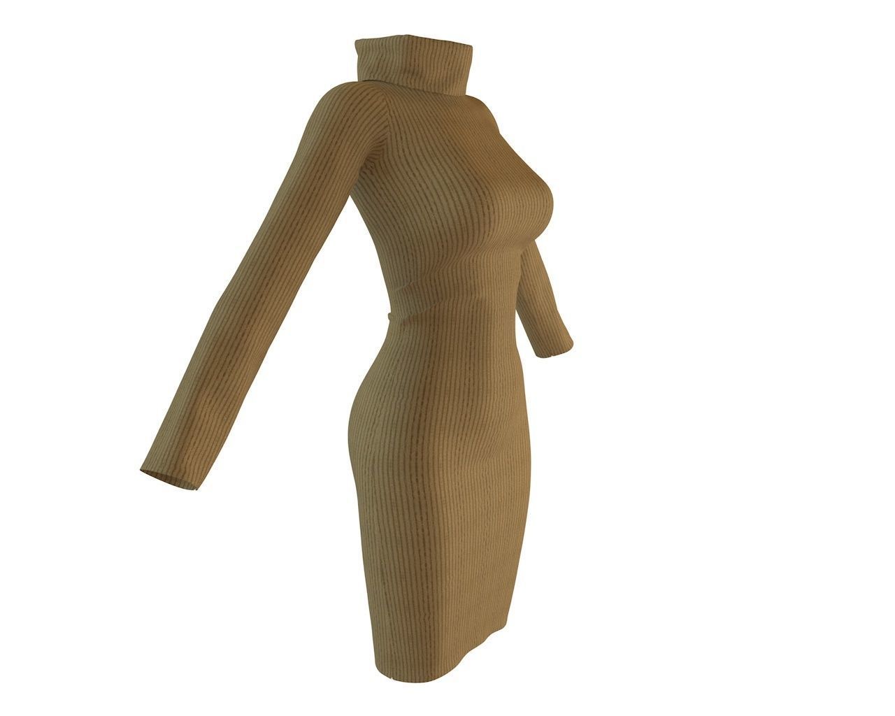 Stylish Designer Women Jumper Dress 3D model 3D model_7