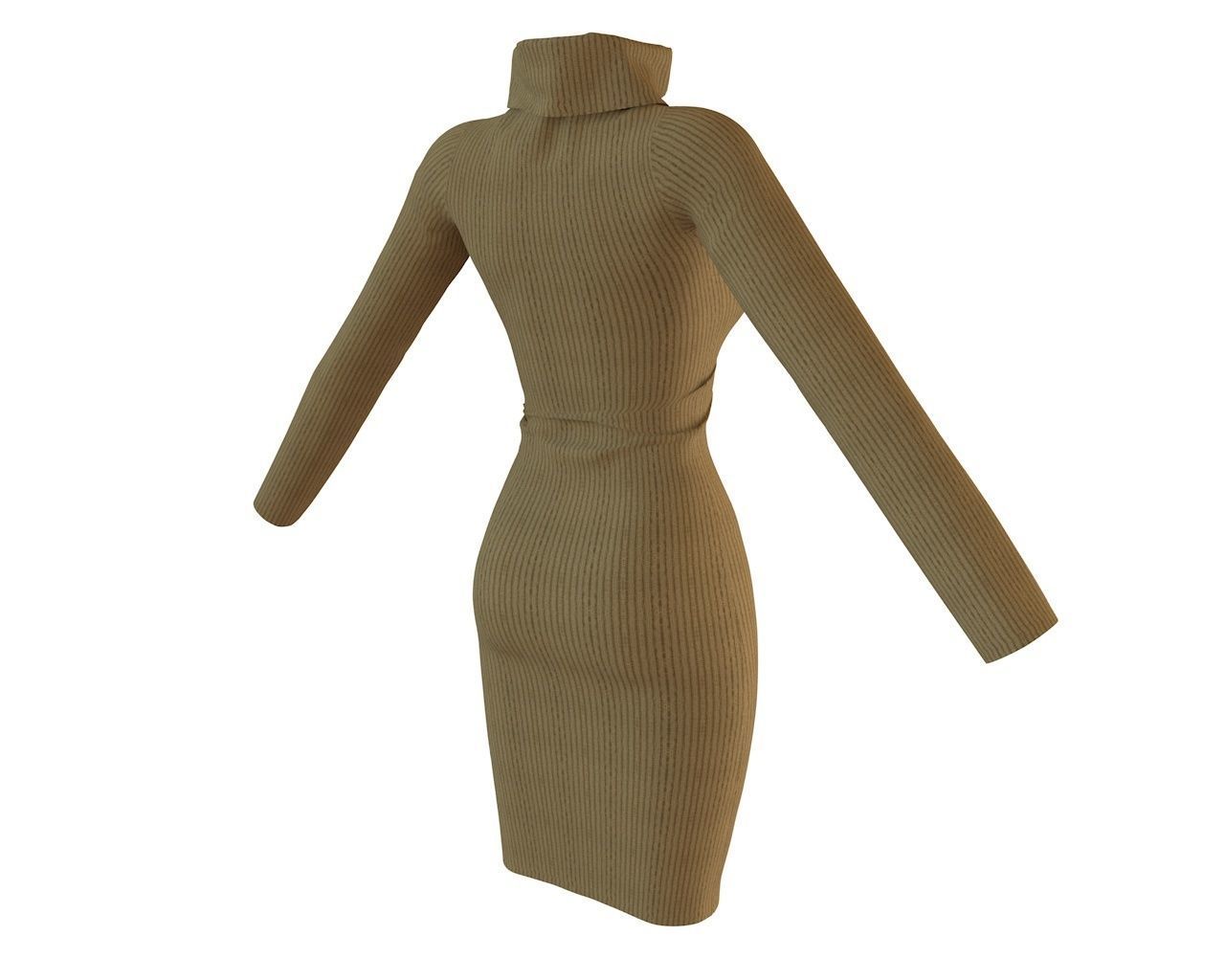 Stylish Designer Women Jumper Dress 3D model 3D model_10
