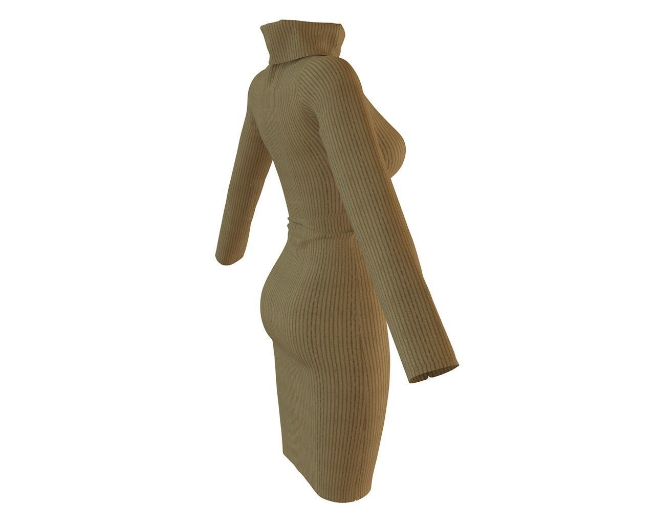 Stylish Designer Women Jumper Dress 3D model 3D model_9