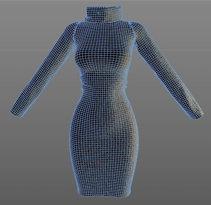 Stylish Designer Women Jumper Dress 3D model 3D model_12