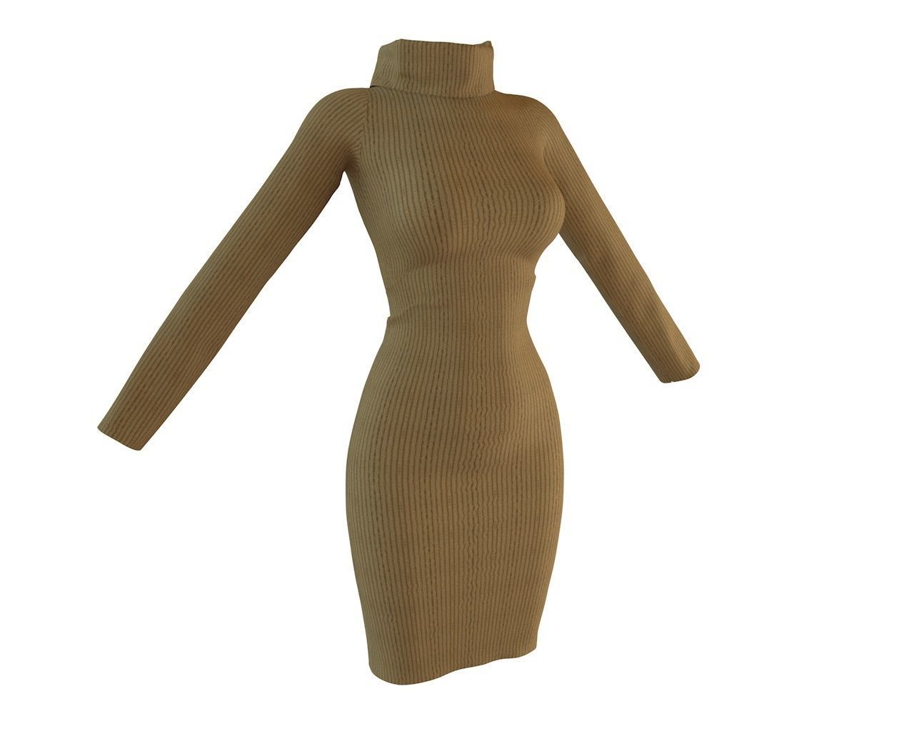 Stylish Designer Women Jumper Dress 3D model 3D model_6