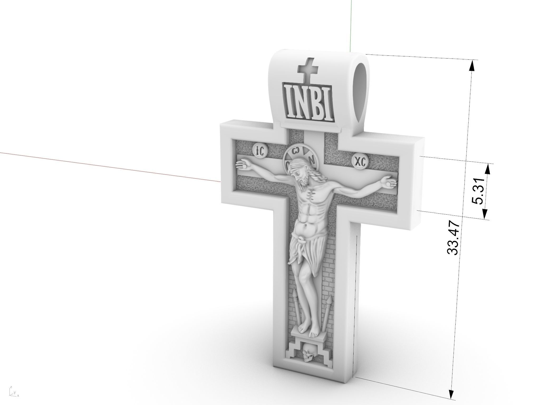 orthodox  cross crucified and virgin mary jewelry 3D print model_7