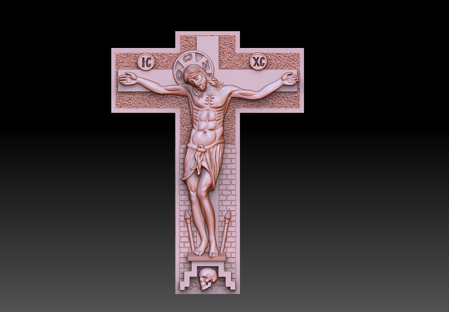 orthodox  cross crucified and virgin mary jewelry 3D print model_5