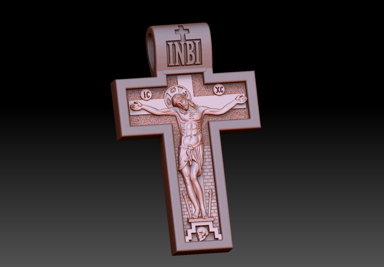 orthodox  cross crucified and virgin mary jewelry 3D print model_1