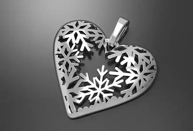 3D print model heart pendant VALENTINES DAY snowflakes Christmas 3D print model 3D print model heart pendant VALENTINES DAY snowflakes Christmas 3D print model