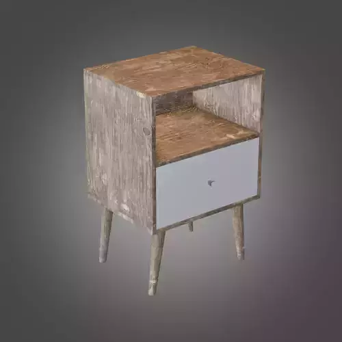 Nightstand Brown White Pbr 3 Subdivision Ready for Film