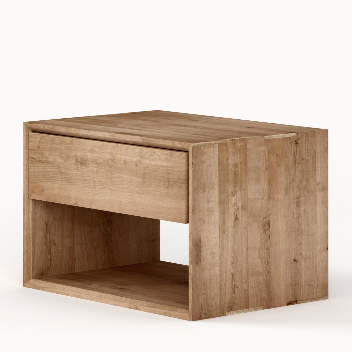 Nightstand bedside table with two drawers 3D model_1