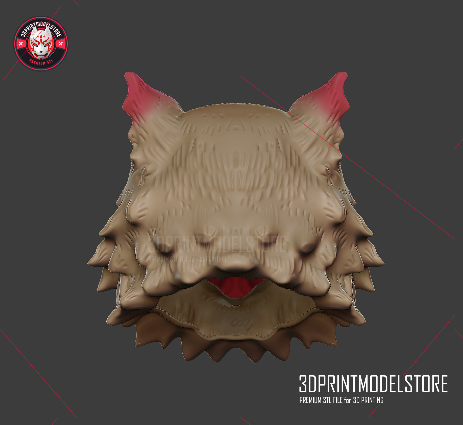 Demon Slayer Inosuke Mask Kimetsu no Yaiba Cosplay Helmet  3D print model_5