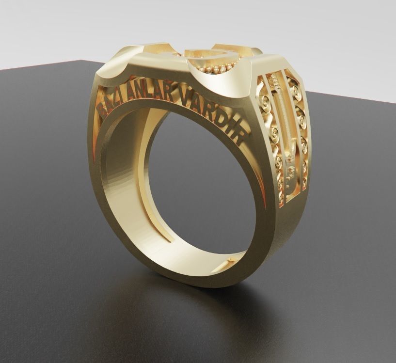 man ring guitar 3D print model_9