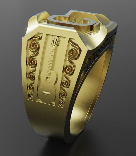 man ring guitar 3D print model_6