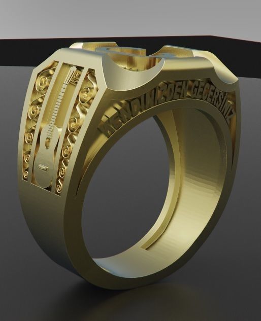man ring guitar 3D print model_14