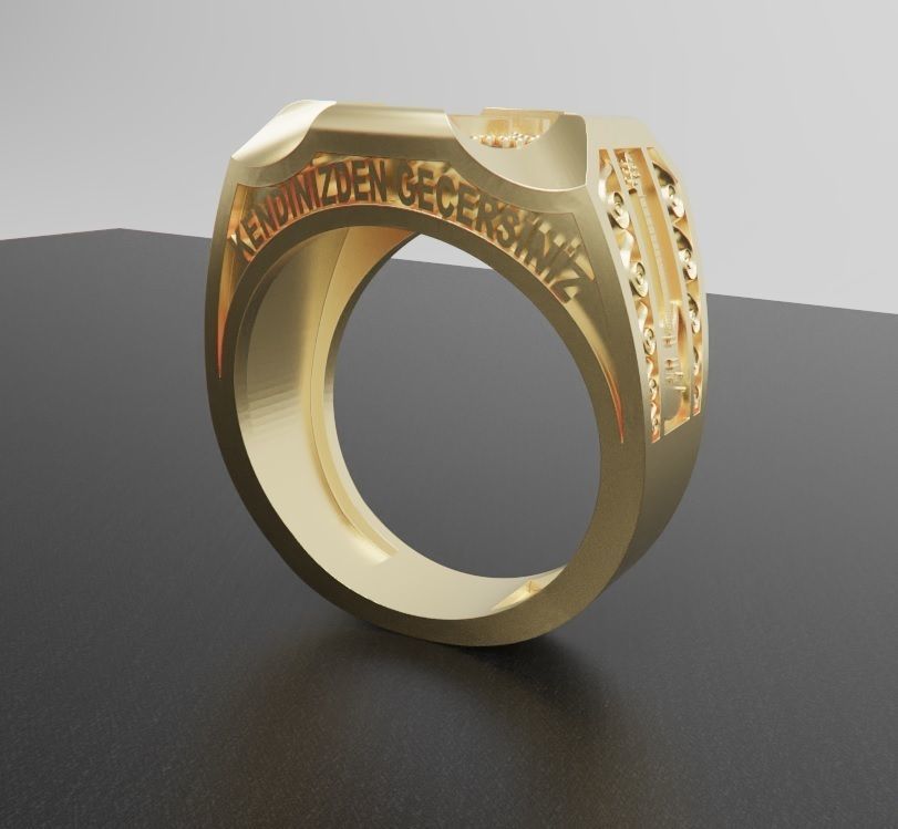 man ring guitar 3D print model_4