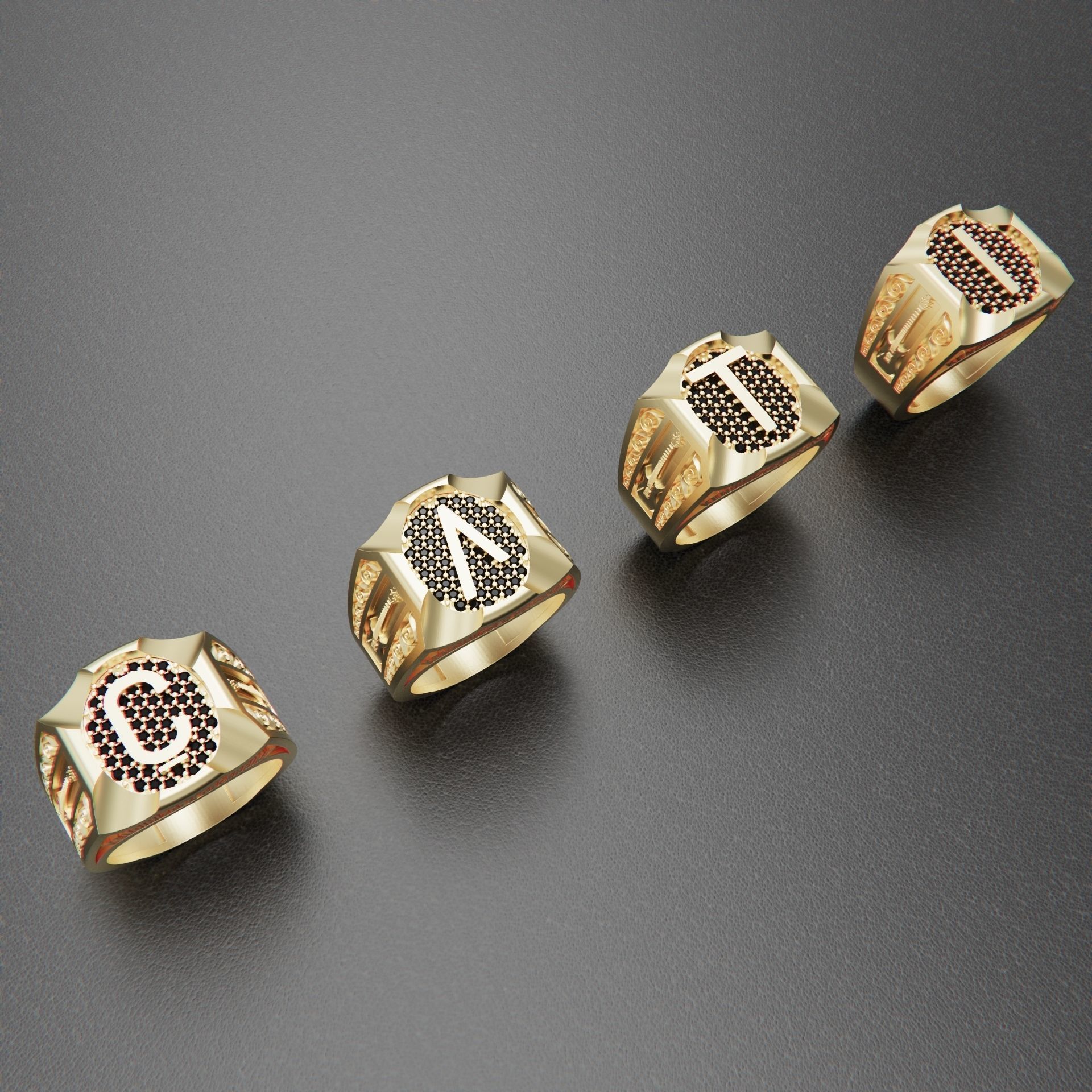 man ring guitar 3D print model_1