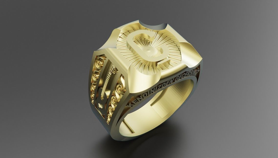 man ring guitar 3D print model_8