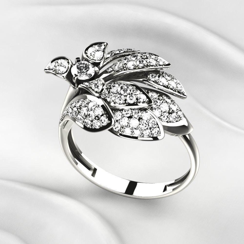 Beautiful Gold Ring with Diamonds 3D print model_7