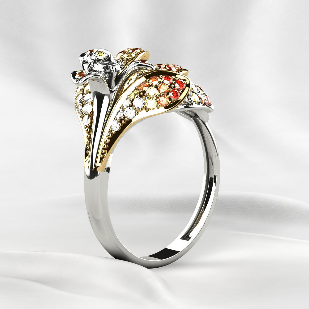 Beautiful Gold Ring with Diamonds 3D print model_13