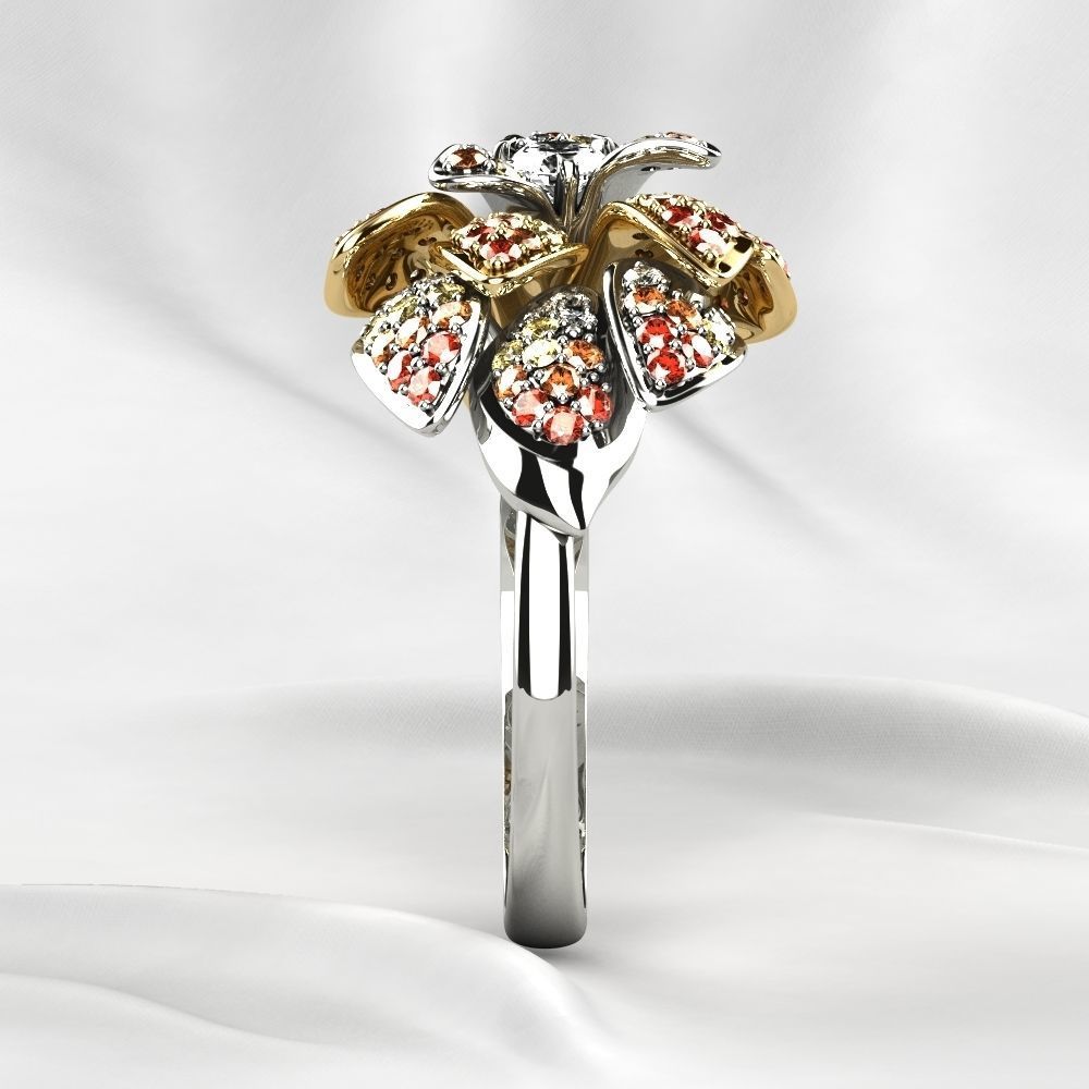 Beautiful Gold Ring with Diamonds 3D print model_16