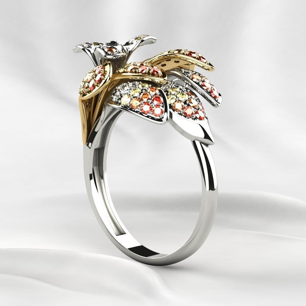 Beautiful Gold Ring with Diamonds 3D print model_15