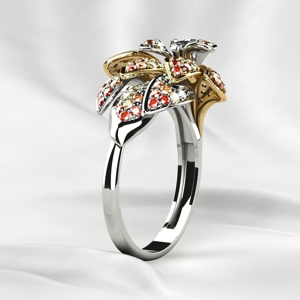 Beautiful Gold Ring with Diamonds 3D print model_17