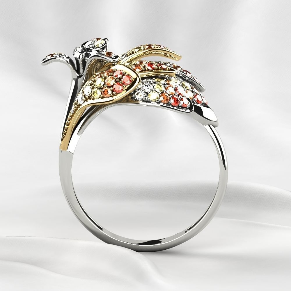 Beautiful Gold Ring with Diamonds 3D print model_14