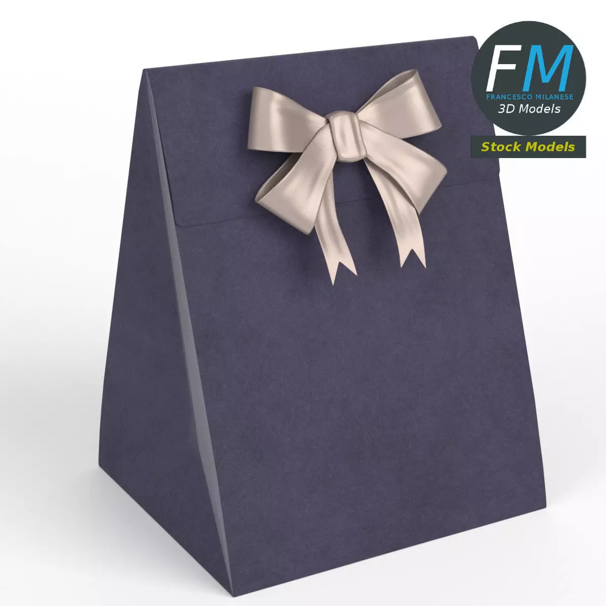 Small gift paper bag 3D model_0