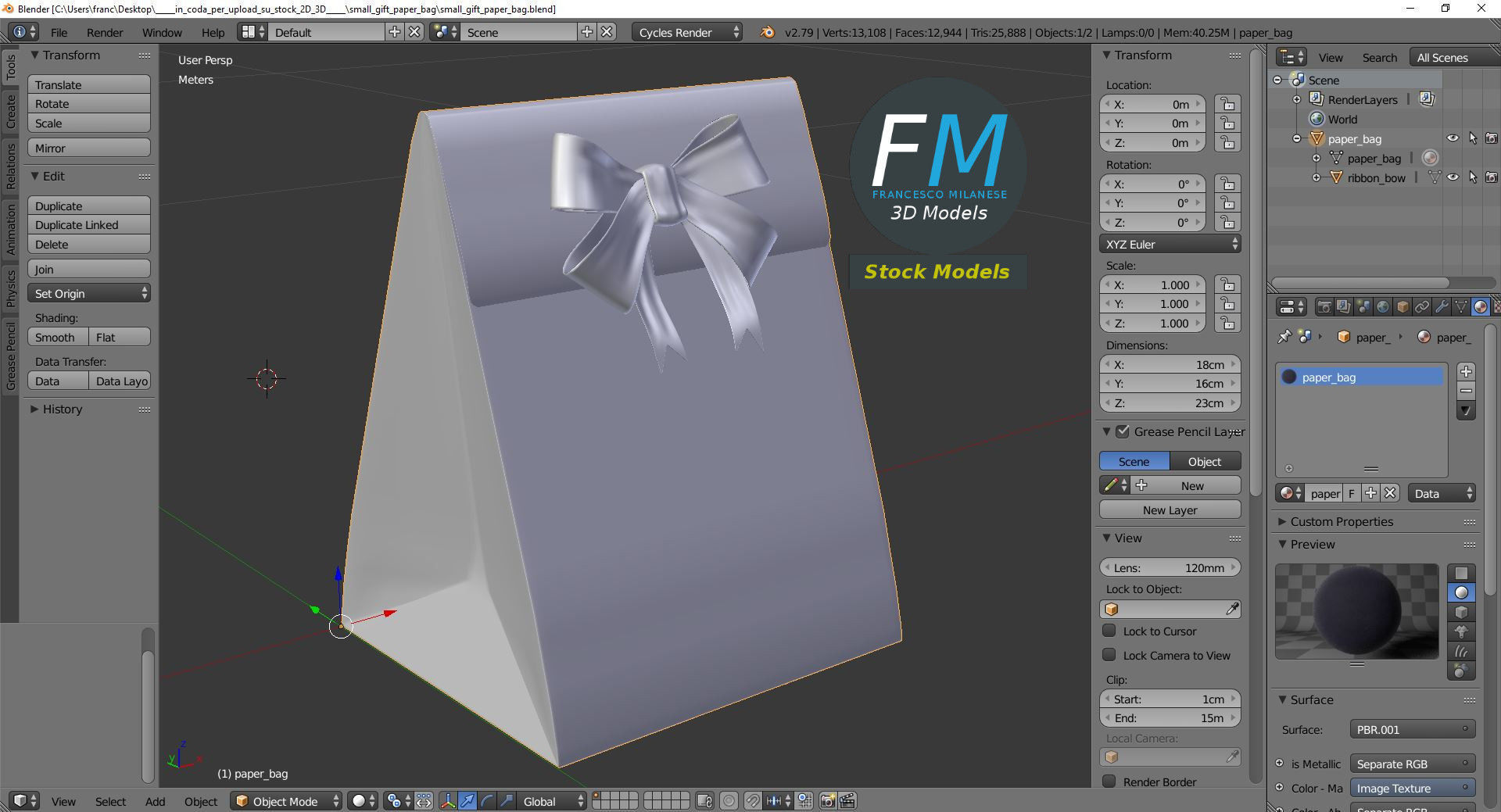 Small gift paper bag 3D model_9