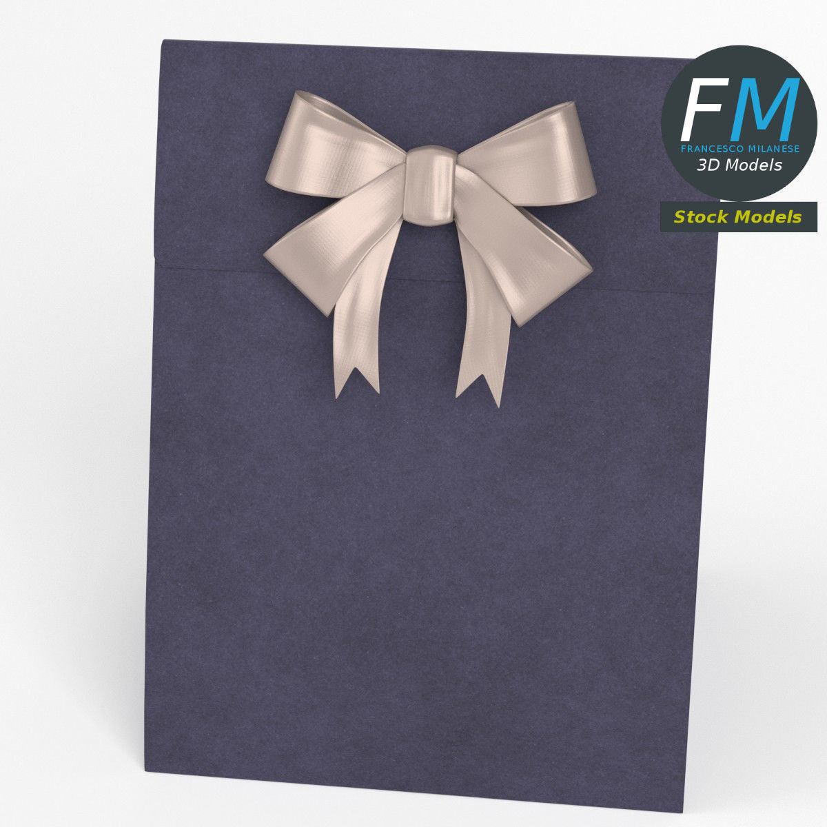 Small gift paper bag 3D model_2