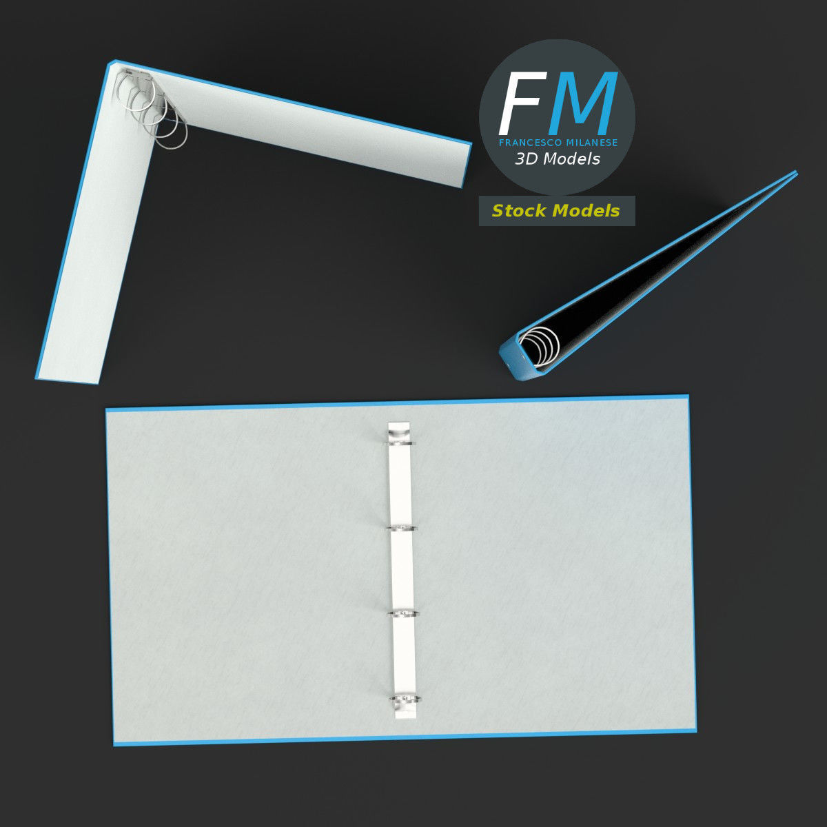 Ring binders 3D model_6