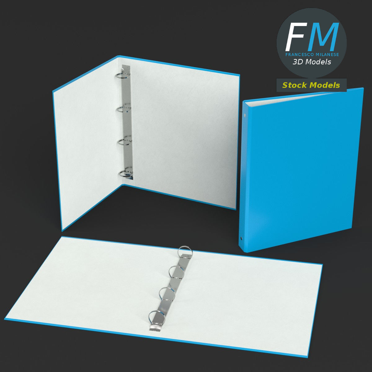 Ring binders 3D model_2