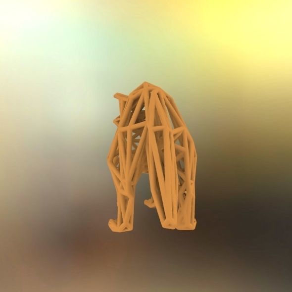 Racoon triangular sculpture 3D print model_41