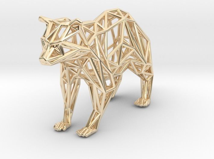 Racoon triangular sculpture 3D print model_54