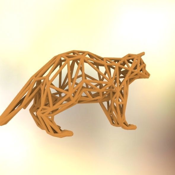 Racoon triangular sculpture 3D print model_36