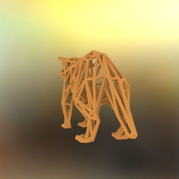 Racoon triangular sculpture 3D print model_42