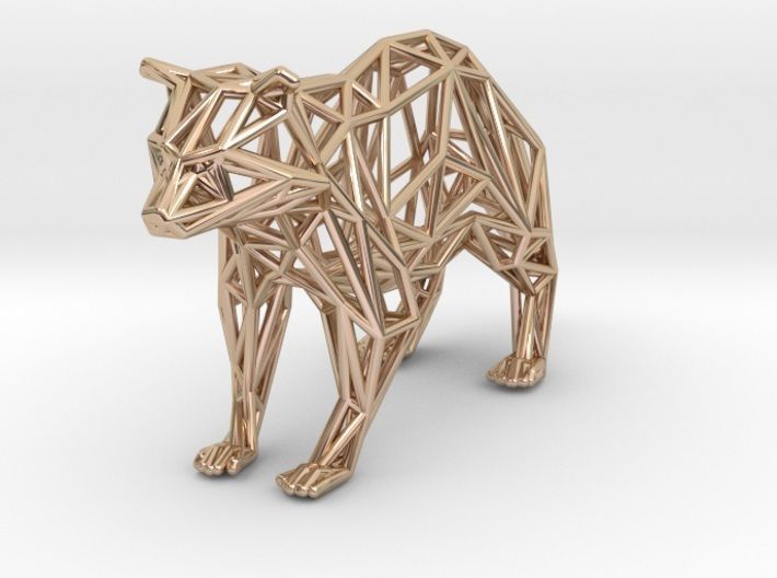 Racoon triangular sculpture 3D print model_53