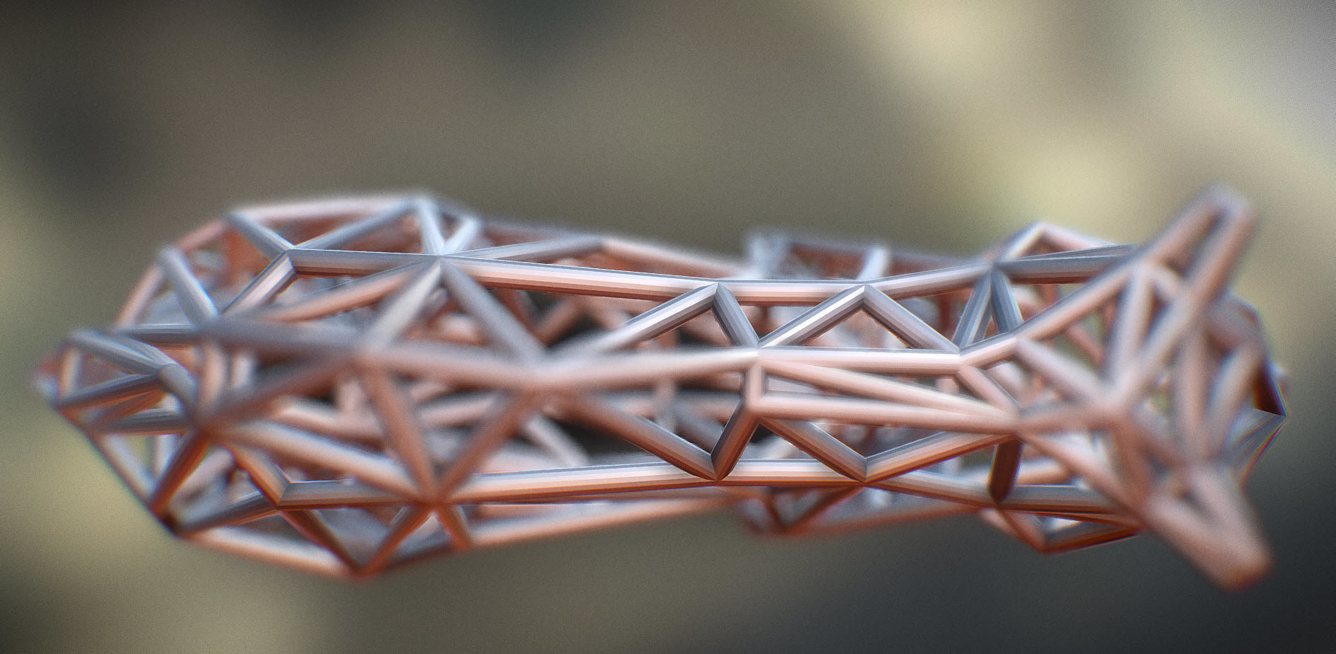 Racoon triangular sculpture 3D print model_22