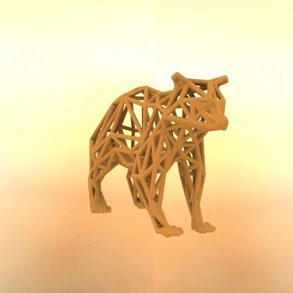 Racoon triangular sculpture 3D print model_30