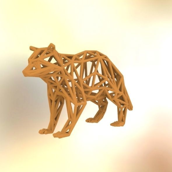 Racoon triangular sculpture 3D print model_26