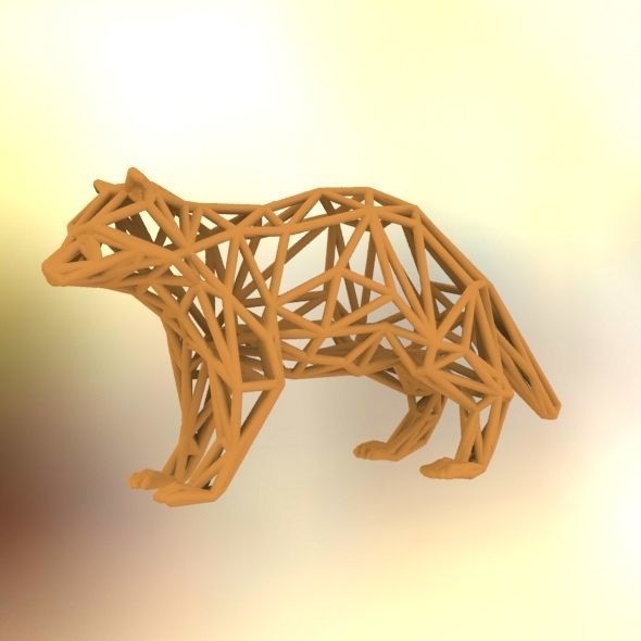 Racoon triangular sculpture 3D print model_24