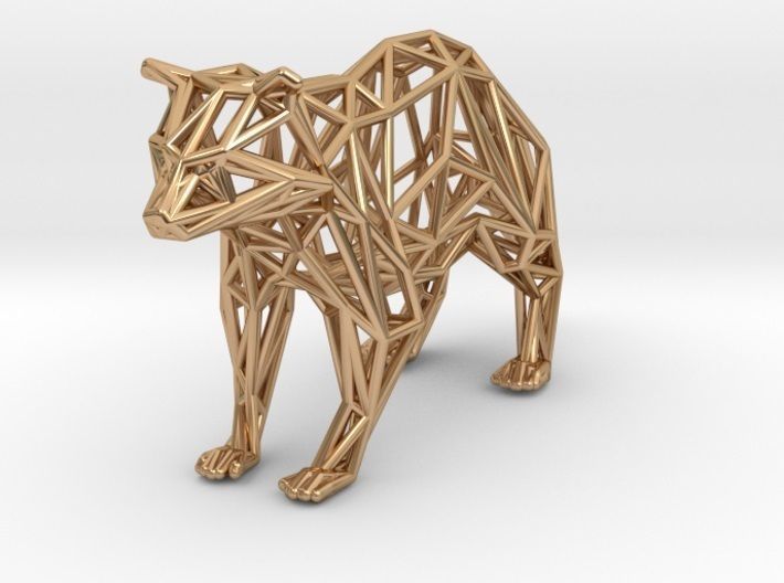 Racoon triangular sculpture 3D print model_50