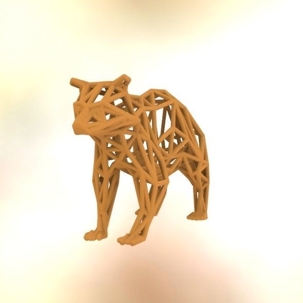 Racoon triangular sculpture 3D print model_27