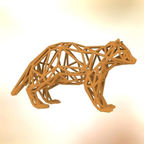 Racoon triangular sculpture 3D print model_33