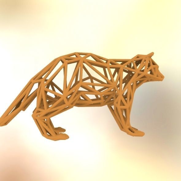 Racoon triangular sculpture 3D print model_35