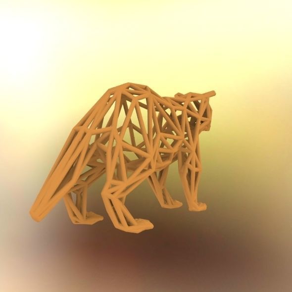 Racoon triangular sculpture 3D print model_38