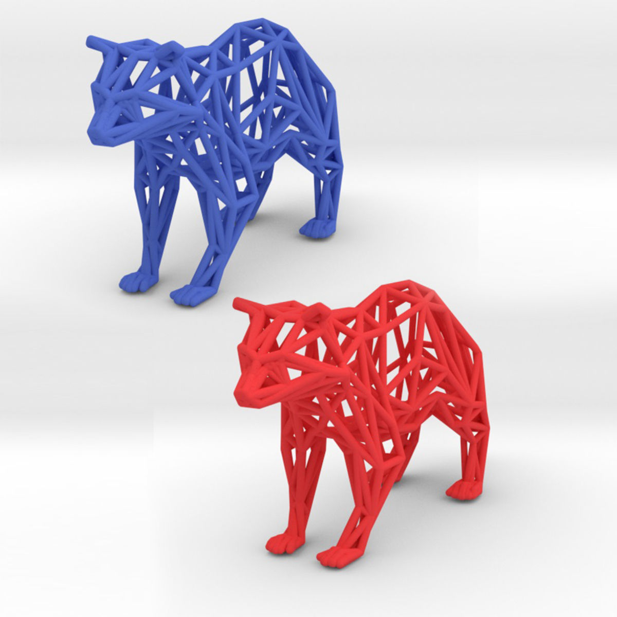 Racoon triangular sculpture 3D print model_4