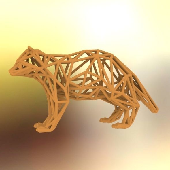 Racoon triangular sculpture 3D print model_47