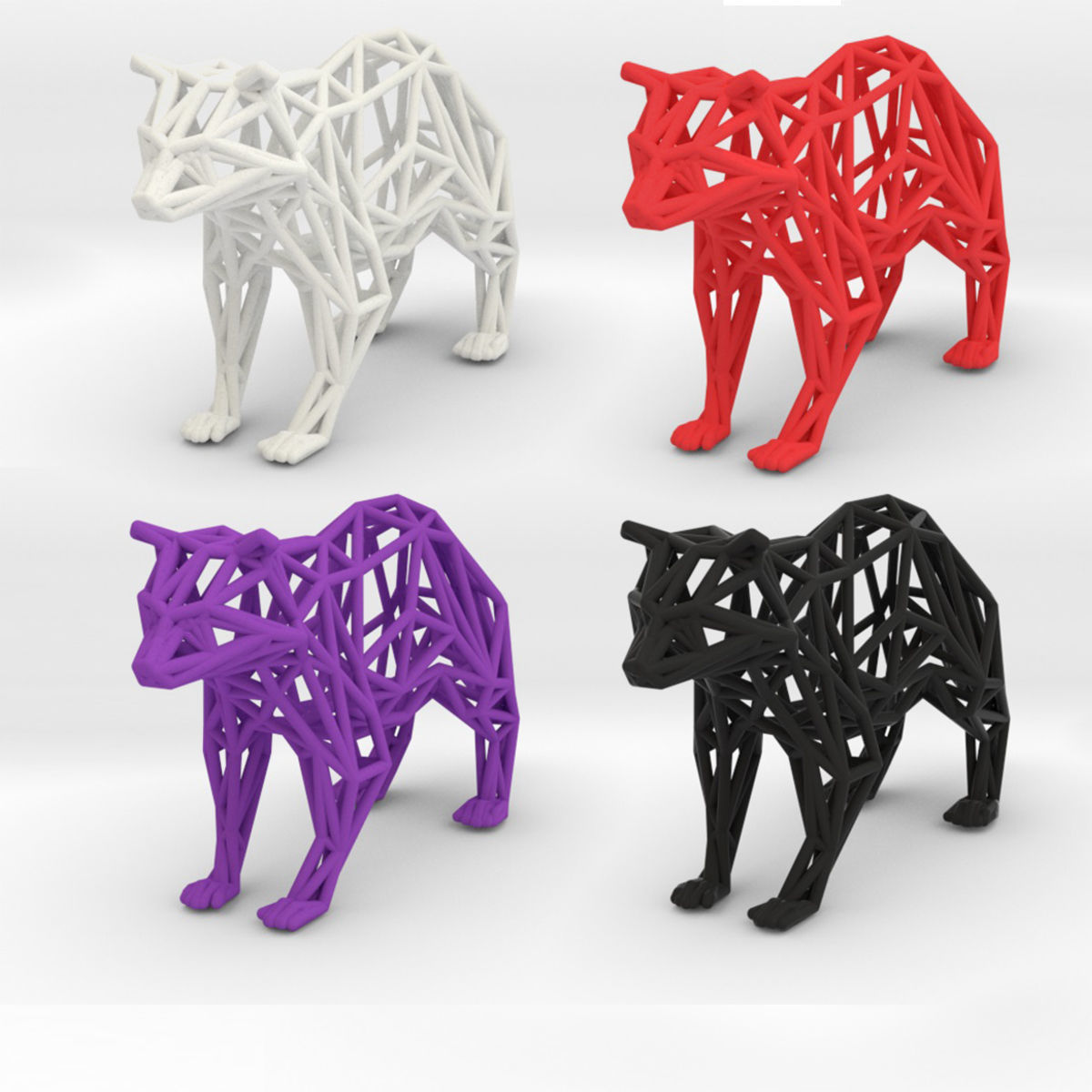 Racoon triangular sculpture 3D print model_3