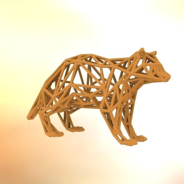 Racoon triangular sculpture 3D print model_32