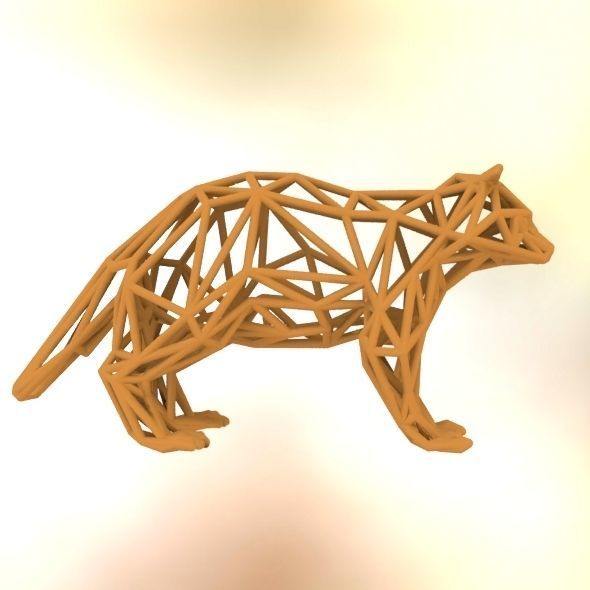 Racoon triangular sculpture 3D print model_34
